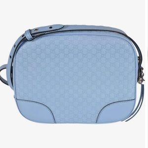 Gucci Leather Micro Gg Guccissima in Baby blue